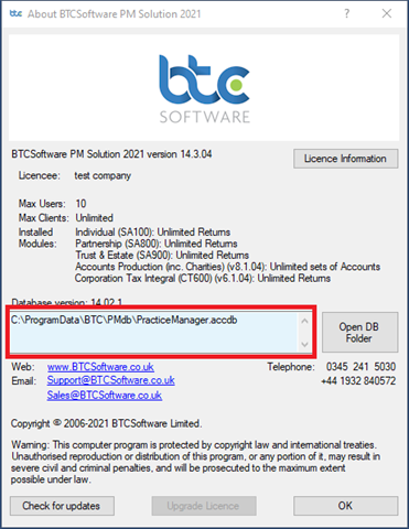 How to change database location