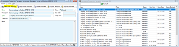 Accounts Production - Cloning Accounts Production Templates for Customisation