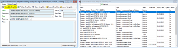 Accounts Production - Cloning Accounts Production Templates for Customisation